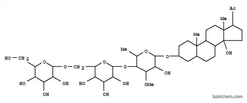 Molecular Structure of 166604-20-2 (Pregnan-20-one, 3-[(O-b-D-glucopyranosyl-(1®6)-O-b-D-glucopyranosyl-(1®4)-6-deoxy-3-O-methyl-b-D-galactopyranosyl)oxy]-14-hydroxy-, (3b,5a,14b)-)