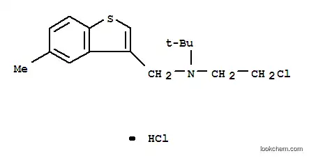 Molecular Structure of 16662-24-1 (N-(2-chloroethyl)-2-methyl-N-[(5-methyl-1-benzothiophen-3-yl)methyl]propan-2-amine hydrochloride (1:1))