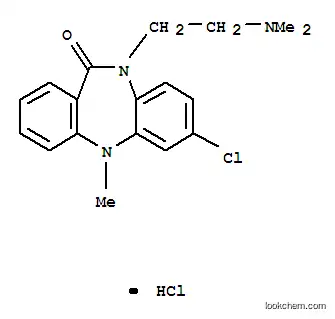 Molecular Structure of 1668-71-9 (2-(7-chloro-5-methyl-11-oxo-5,11-dihydro-10H-dibenzo[b,e][1,4]diazepin-10-yl)-N,N-dimethylethanaminium chloride)