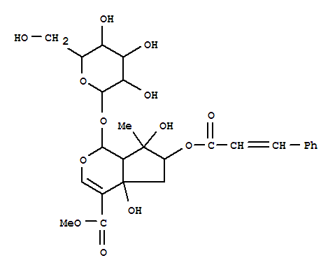 Molecular Structure of 166939-91-9 (Cyclopenta[c]pyran-4-carboxylicacid, 1-(b-D-glucopyranosyloxy)-1,4a,5,6,7,7a-hexahydro-4a,7-dihydroxy-7-methyl-6-[(1-oxo-3-phenyl-2-propenyl)oxy]-,methyl ester, [1S-[1a,4aa,6a(Z),7a,7aa]]- (9CI))