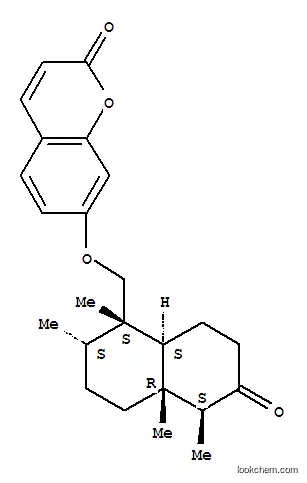 Molecular Structure of 166940-30-3 (2H-1-Benzopyran-2-one,7-[[(1S,2S,4aR,5S,8aS)-decahydro-1,2,4a,5-tetramethyl-6-oxo-1-naphthalenyl]methoxy]-)