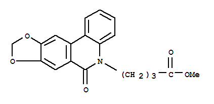 Molecular Structure of 167033-99-0 ([1,3]Dioxolo[4,5-j]phenanthridine-5(6H)-butanoicacid, 6-oxo-, methyl ester)