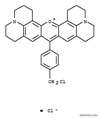 Molecular Structure of 167095-09-2 (1H,5H,11H,15H-Xantheno[2,3,4-ij:5,6,7-i'j']diquinolizin-18-ium,9-[4-(chloromethyl)phenyl]-2,3,6,7,12,13,16,17-octahydro-, chloride (1:1))
