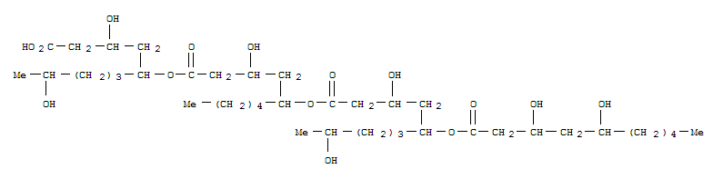 Molecular Structure of 167173-83-3 (Decanoic acid,5-[(3,5-dihydroxy-1-oxodecyl)oxy]-3,9-dihydroxy-,1-[4-[[1-(3-carboxy-2-hydroxypropyl)-5-hydroxyhexyl]oxy]-2-hydroxy-4-oxobutyl]hexylester (9CI))