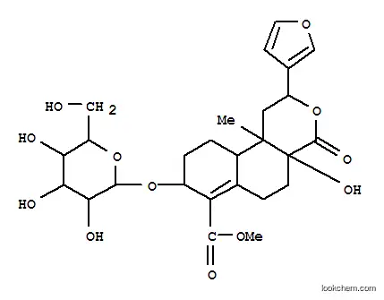 Molecular Structure of 167467-57-4 (2H-Naphtho[2,1-c]pyran-7-carboxylicacid, 2-(3-furanyl)-8-(b-D-glucopyranosyloxy)-1,4,4a,5,6,8,9,10,10a,10b-decahydro-4a-hydroxy-10b-methyl-4-oxo-,methyl ester, (2S,4aR,8R,10aR,10bS)- (9CI))