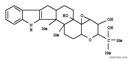 Molecular Structure of 167612-17-1 (2H,4bH-Oxireno[4',4'a]-1-benzopyrano[5',6':6,7]indeno[1,2-b]indole-3,4b-diol,3,3a,5,6,6a,7,12,12b,12c,13,14,14a-dodecahydro-2-(1-hydroxy-1-methylethyl)-12b,12c-dimethyl-,(2S,3R,3aR,4aS,4bS,6aS,12bS,12cR,14aS)- (9CI))