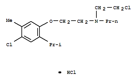1-Propanamine,N-(2-chloroethyl)-N-[2-[4-chloro-5-methyl-2-(1-methylethyl)phenoxy]ethyl]-,hydrochloride (1:1)