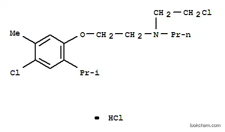 Molecular Structure of 16793-66-1 (N-(2-chloroethyl)-N-{2-[4-chloro-5-methyl-2-(propan-2-yl)phenoxy]ethyl}propan-1-amine hydrochloride (1:1))