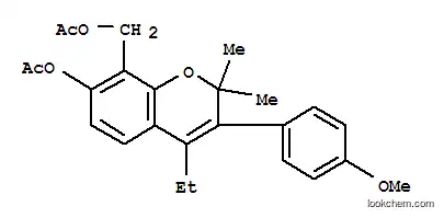 2,2-Dimethyl-3-(4-methoxyphenyl)-4-ethyl-7-hydroxy-2H-1-benzopyran-8-methanol diacetate