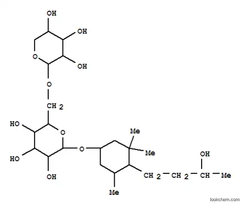 Molecular Structure of 168009-96-9 ((1S,4S,5R)-4-[(3R)-3-hydroxybutyl]-3,3,5-trimethylcyclohexyl 6-O-beta-D-xylopyranosyl-beta-D-glucopyranoside)