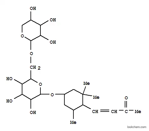 Molecular Structure of 168009-98-1 ((1S,4R,5R)-3,3,5-trimethyl-4-[(1E)-3-oxobut-1-en-1-yl]cyclohexyl 6-O-beta-D-xylopyranosyl-beta-D-glucopyranoside)