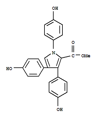 Molecular Structure of 168010-03-5 (1H-Pyrrole-2-carboxylicacid, 1,3,4-tris(4-hydroxyphenyl)-, methyl ester)
