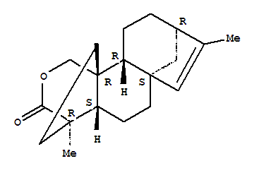 Molecular Structure of 168010-09-1 (Kaur-15-en-18-oic acid,20-hydroxy-, d-lactone,(4a)- (9CI))