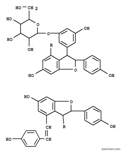 b-D-Glucopyranoside,3-hydroxy-5-[(2S,2'R,3S,3'R)-2,2',3,3'-tetrahydro-6,6'-dihydroxy-2,2'-bis(4-hydroxyphenyl)-4-[(1Z)-2-(4-hydroxyphenyl)ethenyl][3,4'-bibenzofuran]-3'-yl]phenyl(9CI)