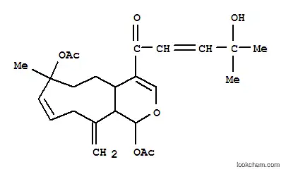 2-Penten-1-one,1-[(1R,4aR,7R,8E,11aS)-1,7-bis(acetyloxy)-1,4a,5,6,7,10,11,11a-octahydro-7-methyl-11-methylenecyclonona[c]pyran-4-yl]-4-hydroxy-4-methyl-,rel-(-)- (9CI)