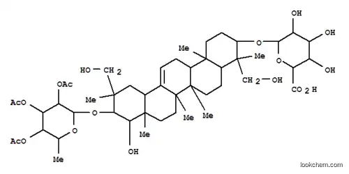 Molecular Structure of 168109-50-0 (b-D-Glucopyranosiduronic acid, (3b,4a,20a,21b,22b)-22,23,29-trihydroxy-21-[(2,3,4-tri-O-acetyl-6-deoxy-a-L-mannopyranosyl)oxy]olean-12-en-3-yl(9CI))