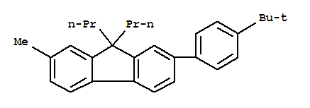 Molecular Structure of 168405-15-0 (9H-Fluorene,2-[4-(1,1-dimethylethyl)phenyl]-7-methyl-9,9-dipropyl-)