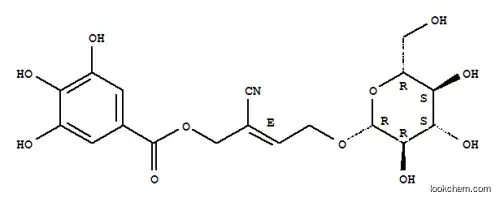 Molecular Structure of 168433-87-2 ((2E)-2-cyano-4-(beta-D-glucopyranosyloxy)but-2-en-1-yl 3,4,5-trihydroxybenzoate)