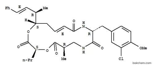 Molecular Structure of 168482-43-7 (Cyclo[(2R)-2-methyl-b-alanyl-(2S)-2-hydroxypentanoyl-(2E,5S,6R,7E)-5-hydroxy-6-methyl-8-phenyl-2,7-octadienoyl-3-chloro-O-methyl-D-tyrosyl](9CI))