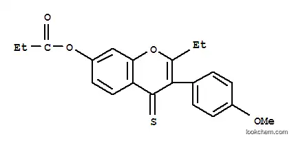 Molecular Structure of 16851-10-8 (2-ethyl-3-(4-methoxyphenyl)-4-thioxo-4H-chromen-7-yl propanoate)