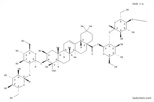 Olean-12-en-28-oicacid, 3-[(2-O-b-D-glucopyranosyl-b-D-glucopyranosyl)oxy]-2-hydroxy-23-oxo-,O-b-D-xylopyranosyl-(1®4)-O-b-D-glucopyranosyl-(1®2)-b-D-glucopyranosyl ester, (2b,3b,4a)- (9CI)