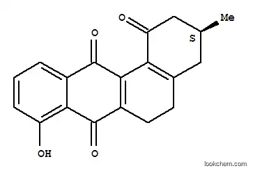 Molecular Structure of 168986-54-7 (Benz[a]anthracene-1,7,12(2H)-trione,3,4,5,6-tetrahydro-8-hydroxy-3-methyl-, (3S)-)