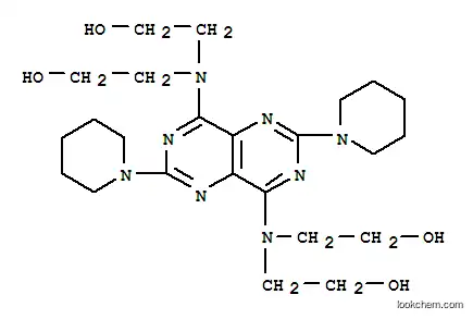 Molecular Structure of 16908-39-7 (Ethanol,2,2',2'',2'''-[(2,6-di-1-piperidinylpyrimido[5,4-d]pyrimidine-4,8-diyl)dinitrilo]tetrakis-(9CI))