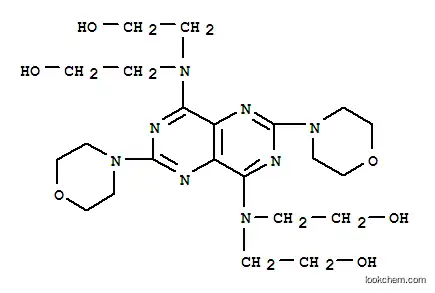 Molecular Structure of 16908-54-6 (Ethanol,2,2',2'',2'''-[(2,6-di-4-morpholinylpyrimido[5,4-d]pyrimidine-4,8-diyl)dinitrilo]tetrakis-(9CI))