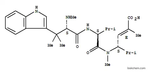 Molecular Structure of 169181-25-3 (L-Valinamide, N,b,b-trimethyl-L-tryptophyl-N-[(1S,2E)-3-carboxy-1-(1-methylethyl)-2-butenyl]-N-methyl-(9CI))