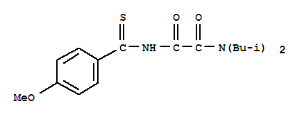 Molecular Structure of 169465-24-1 (Ethanediamide,N2-[(4-methoxyphenyl)thioxomethyl]-N1,N1-bis(2-methylpropyl)-)