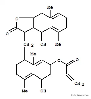 Cyclodeca[b]furan-2(3H)-one,3a,4,7,8,9,11a-hexahydro-4-hydroxy-6,10-dimethyl-3-methylene-9-[[(2R,3aS,4R,5E,9E,11aS)-2,3,3a,4,7,8,11,11a-octahydro-4-hydroxy-6,10-dimethyl-2-oxocyclodeca[b]furan-3-yl]methyl]-,(3aS,4R,5E,9R,10Z,11aS)- (9CI)