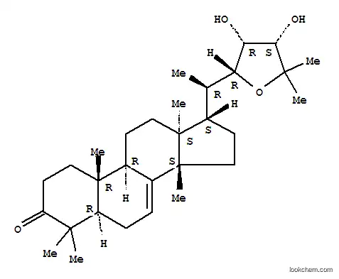Molecular Structure of 16962-90-6 ((13α,14β,17α,20R)-22,25-Epoxy-23,24-dihydroxy-5α-lanost-7-en-3-one)