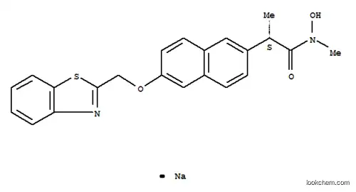Molecular Structure of 169626-43-1 (2-Naphthaleneacetamide,6-(2-benzothiazolylmethoxy)-N-hydroxy-N,a-dimethyl-, sodium salt, (aS)- (9CI))