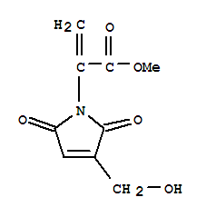 Molecular Structure of 169626-47-5 (1H-Pyrrole-1-aceticacid, 2,5-dihydro-3-(hydroxymethyl)-a-methylene-2,5-dioxo-, methyl ester)