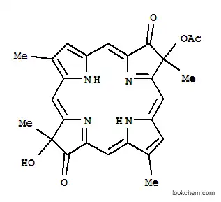 Molecular Structure of 171298-12-7 (21H,23H-Porphine-7,17-dione,8-(acetyloxy)-8,18-dihydro-18-hydroxy-2,8,13,18-tetramethyl- (9CI))
