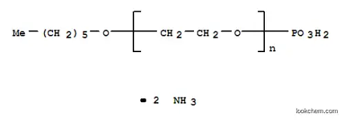 Molecular Structure of 171543-67-2 (Poly(oxy-1,2-ethanediyl),a-phosphono-w-(hexyloxy)-, ammonium salt (1:2))