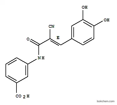 Molecular Structure of 171674-83-2 (Benzoic acid,3-[[(2E)-2-cyano-3-(3,4-dihydroxyphenyl)-1-oxo-2-propen-1-yl]amino]-)
