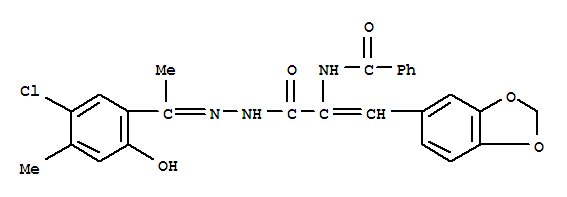 2-Propenoic acid,3-(1,3-benzodioxol-5-yl)-2-(benzoylamino)-,2-[1-(5-chloro-2-hydroxy-4-methylphenyl)ethylidene]hydrazide cas  17178-89-1