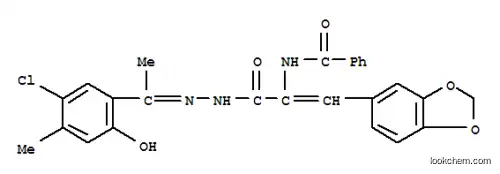 Molecular Structure of 17178-89-1 (N-[2-(1,3-benzodioxol-5-yl)-1-({2-[1-(3-chloro-4-methyl-6-oxocyclohexa-2,4-dien-1-ylidene)ethyl]hydrazino}carbonyl)ethenyl]benzamide)
