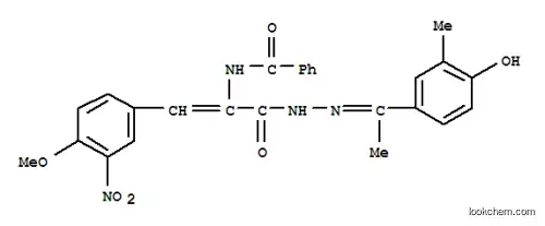 Molecular Structure of 17180-30-2 (N-[2-(4-methoxy-3-nitrophenyl)-1-({2-[(1E)-1-(3-methyl-4-oxocyclohexa-2,5-dien-1-ylidene)ethyl]hydrazino}carbonyl)ethenyl]benzamide)