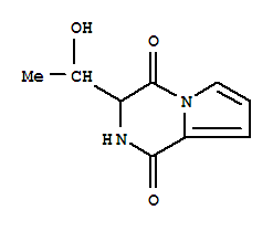 Molecular Structure of 172335-92-1 (Pyrrolo[1,2-a]pyrazine-1,4-dione,2,3-dihydro-3-(1-hydroxyethyl)- (9CI))