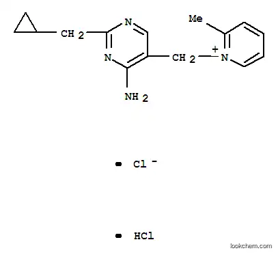 Molecular Structure of 17250-97-4 (Pyridinium,1-[[4-amino-2-(cyclopropylmethyl)-5-pyrimidinyl]methyl]-2-methyl-, chloride,hydrochloride (1:1:1))