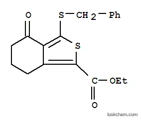 Molecular Structure of 172516-35-7 (ethyl 3-(benzylthio)-4-oxo-4,5,6,7-tetrahydrobenzo[c]thiophene-1-carboxylate)