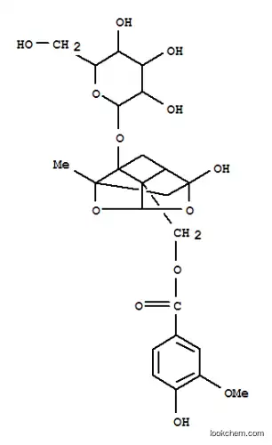 Molecular Structure of 172705-25-8 (b-D-Glucopyranoside,(1aR,2S,3aR,5R,5aR,5bS)-tetrahydro-5-hydroxy-5b-[[(4-hydroxy-3-methoxybenzoyl)oxy]methyl]-2-methyl-2,5-methano-1H-3,4-dioxacyclobuta[cd]pentalen-1a(2H)-yl)