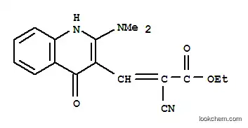 Molecular Structure of 172753-43-4 (ethyl (E)-2-cyano-3-(2-dimethylamino-4-oxo-1H-quinolin-3-yl)prop-2-eno ate)