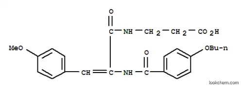Molecular Structure of 172798-57-1 (N-[(2Z)-2-{[(4-butoxyphenyl)carbonyl]amino}-3-(4-methoxyphenyl)prop-2-enoyl]-beta-alanine)