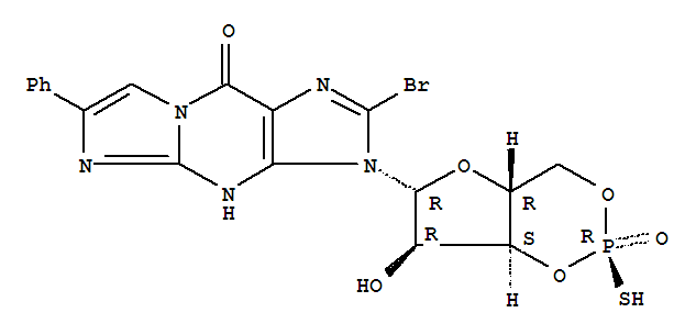 Rp-8-Br-PET-cGMPS;2-BroMo-3,4-dihydro-3-[3,5-O-[(R)-Mercaptophosphinylidene]-β-D-ribofuranosyl]-6-phenyl-9H-IMidazo[1,2-a]purin-9-onesodiuMsalt