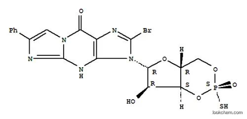 Molecular Structure of 172806-21-2 (BETA-PHENYL-1,N2-ETHENO-8-BROMOGUANOSINE-3',5'-CYCLIC MONOPHOSPHOROTHIOATE, SP-ISOMER SODIUM SALT)