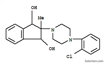 Molecular Structure of 17334-86-0 (2-[4-(2-chlorophenyl)piperazin-1-yl]-2-methyl-2,3-dihydro-1H-indene-1,3-diol)
