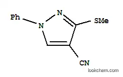 Molecular Structure of 175203-46-0 (3-(METHYLTHIO)-1-PHENYL-1H-PYRAZOLE-4-CARBONITRILE)